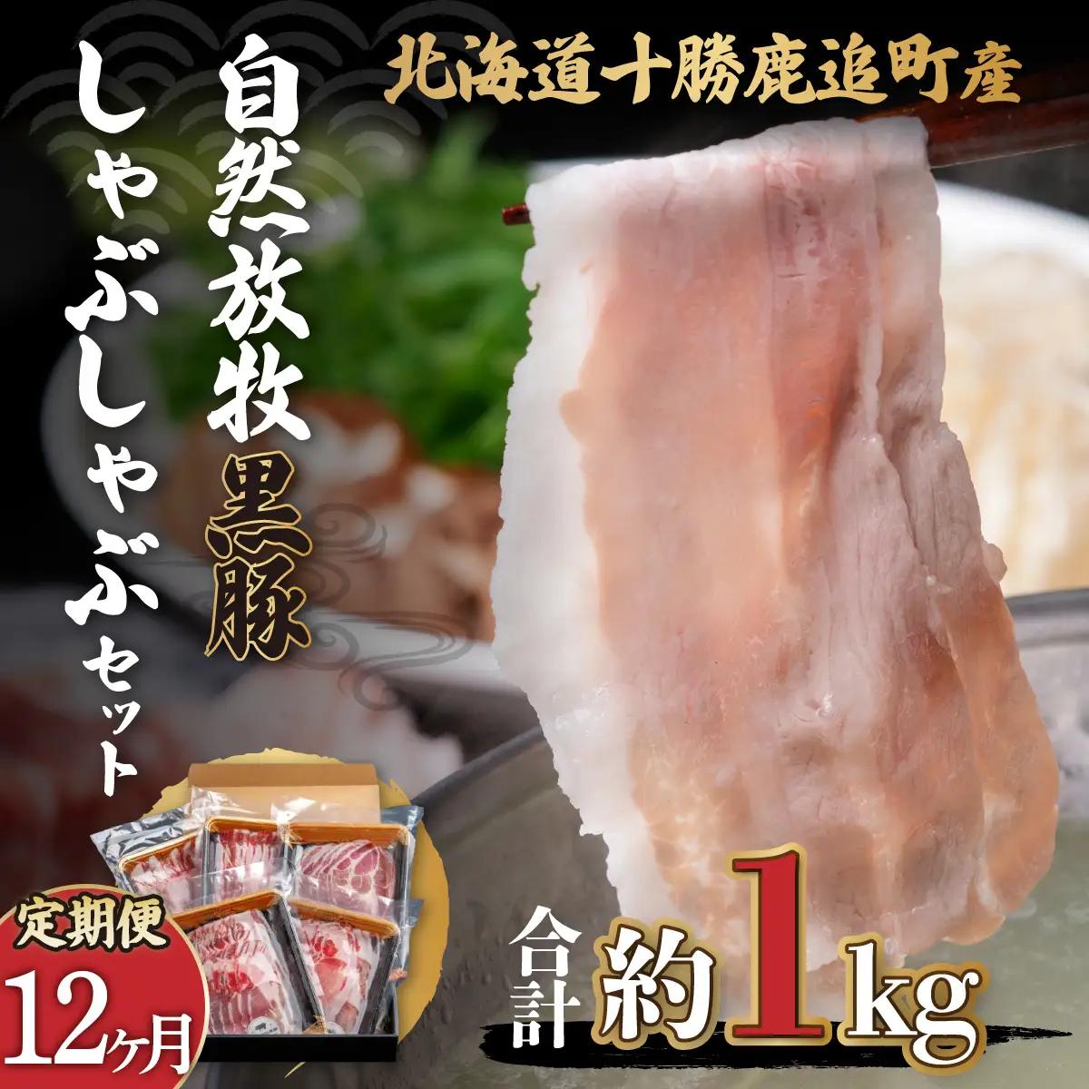 【定期12ヶ月】鹿追産 自然放牧黒豚しゃぶしゃぶセット SKN031