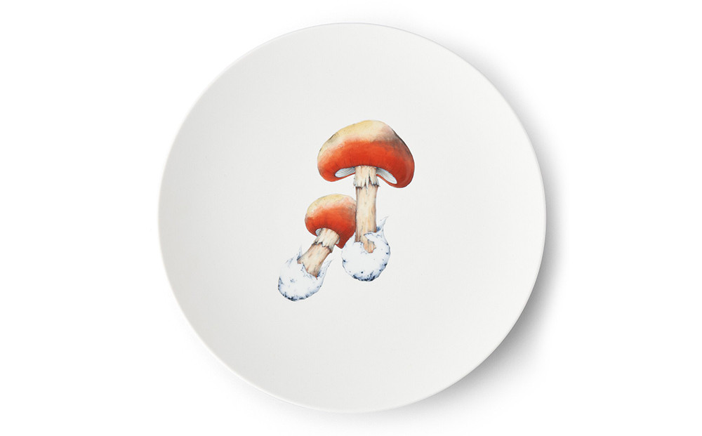 
【伊万里焼/畑萬陶苑】Restaurant MAISON（Paris）φ29cm Plate〈Amanita caesareus〉
