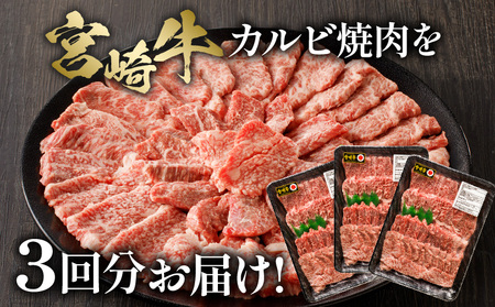 やみつきシリーズ宮崎牛カルビ定期便 肉 牛 牛肉 カルビ