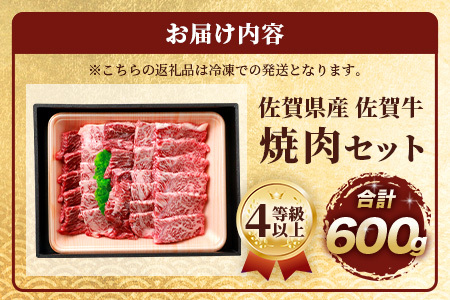 佐賀牛 焼肉セット 600g BBQ バーベキュー 焼き肉 バラ モモ D-191