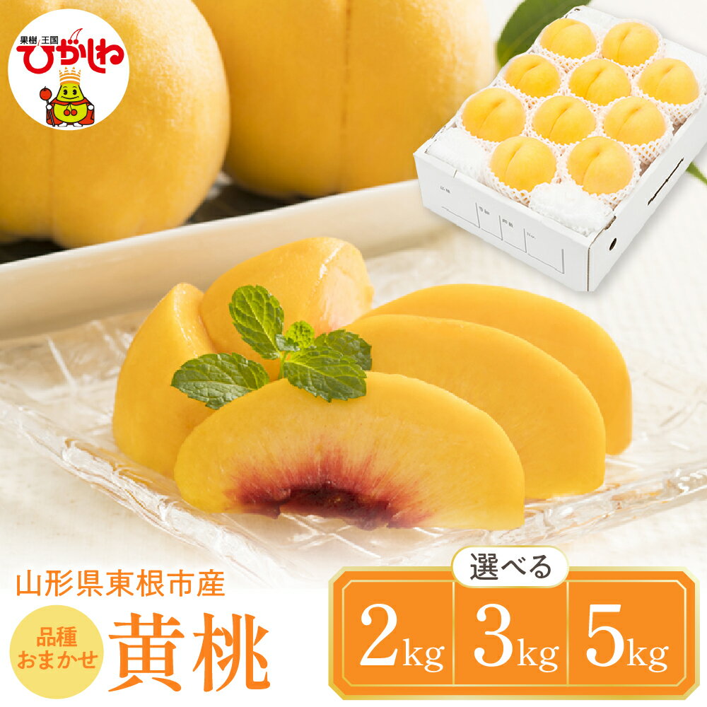 【ふるさと納税】★高評価 4.60★ 2025年産 桃 黄桃 品種おまかせ ( 選べる : 2kg 3kg 5kg )/ 桃 もも くだもの 果物 フルーツ 箱入り 化粧箱 冷蔵配送 産地直送 期間限定 特産品 お取り寄せ グルメ 東北 山形県 東根市