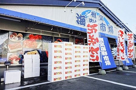 根室海鮮市場[直送]無添加天然甘塩紅鮭5切×3P、いくら醤油漬け(鮭卵)70g×2P A-28192