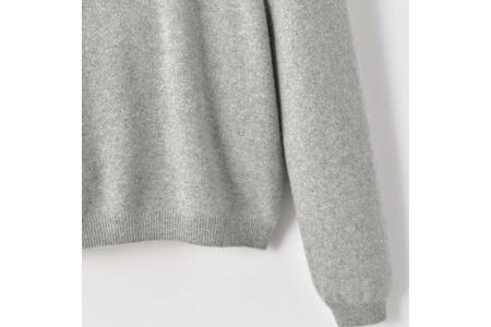 ベビーカシミヤ　クルーネックセーター　レディース　Lサイズ　【グレー】 【178007-1】 ｶｼﾐﾔ 天然素材 ｾｰﾀｰ 服 国産 国内製造 ﾍﾞﾋﾞｰｶｼﾐﾔ