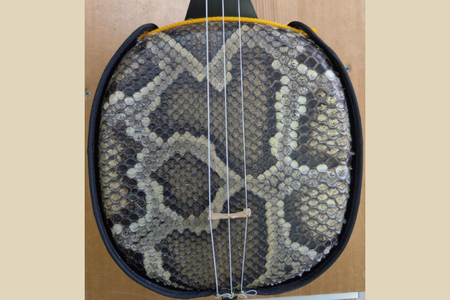 ★選べるレジンバチ★「三線工房ダイキ」チュン材黒 ツヤなし蛇皮二重張り三線セット｜三線 三線工房 沖縄 セット 三線セット バチ レジンバチ 沖縄県 豊見城市(CU007)