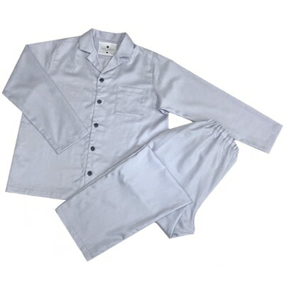 【ふるさと納税】パジャマ(男女兼用XLサイズ)&ダウンピロー(羽毛枕)&ピローケース2枚　カラー　シルバースカイ【1217424】