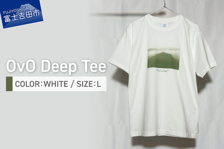 Tシャツ 半袖  WHITE Ｌサイズ 綿100％ 「 OvO Deep Tee 」 ユニセックス カジュアル ファッション 白 ホワイト 富士山
