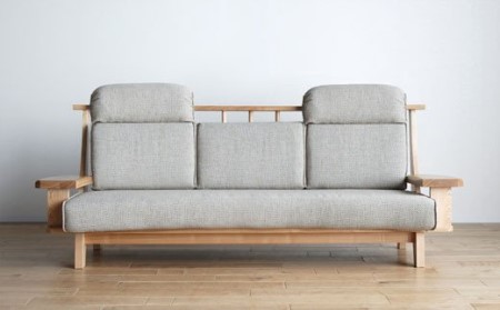 ソファ チェア 【開梱・設置】3人用 ソファ 極ワザ ソファ210cm TN／CR-BEヘッドレスト2個付き ナチュラル　AL129