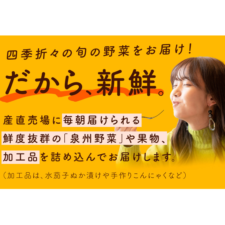 泉州野菜 定期便 全12回 7種類 詰め合わせ 国産 新鮮 冷蔵【毎月配送コース】 099Z188_イメージ4