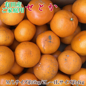 (訳あり・ご家庭用)一度は食べていただきたい「有田産のせとか」約4kg～5kg【日高町】【1462751】