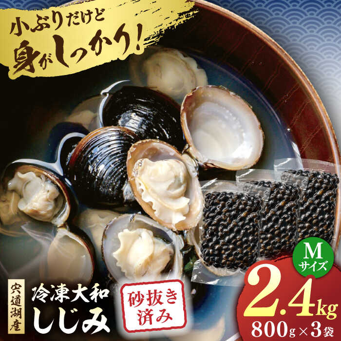 【ふるさと納税】しじみ 宍道湖産 冷凍大和しじみ 砂抜き済 Mサイズ800g×3袋(2.4kg) 島根県松江市/しじみ市場株式会社[ALDK002]｜しじみ シジミ 蜆 しじみ汁 味噌汁 みそ汁 宍道湖 しんじ湖 砂抜き 砂出し 魚介類 貝 魚貝類 健康 冷凍 産地直送 人気 おすすめ 便利 簡単調理