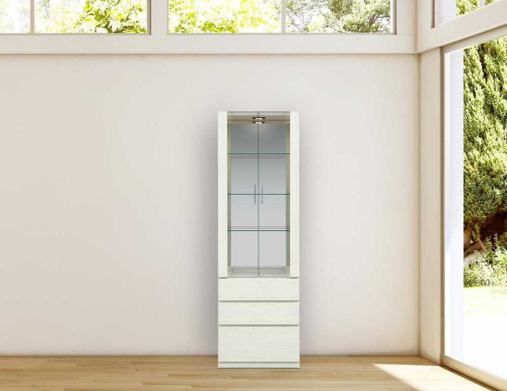 ヴァイス 幅60cm コレクションボード コレクション棚 壁面収納 リビング収納 ガラス棚 高級 大川家具 LEDライト【開梱設置】