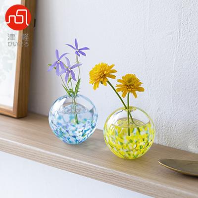 ふるさと納税 青森市 津軽びいどろ一輪挿し　紫陽花 |  | 01
