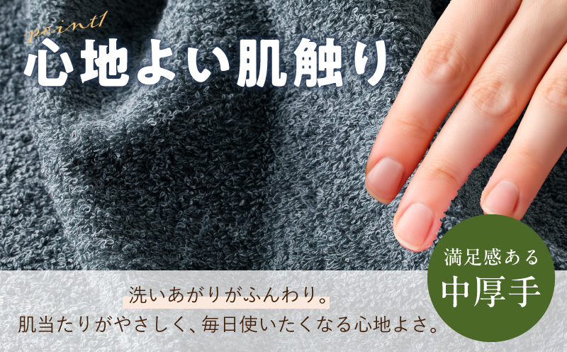 コンパクトバスタオル 6枚 シックグレー【速乾 中厚 ロングヘアにも最適 泉州タオル 国内製造 国産 吸水 普段使い シンプル 日用品 家族 ファミリー】 099H3813