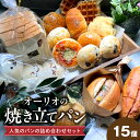 【ふるさと納税】オーリオの焼き立てパン15個 人気のパンの詰め合わせセット 人気パン 詰め合わせ セット 15個 生食パン クロッフル ちぎりパン フォカッチャ 塩バターロール チーズパン メロンパン あんぱん 栗入り ごまパン お取り寄せ お取り寄せグルメ 送料無料