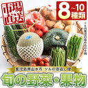 【ふるさと納税】旬の野菜・果物おまかせセット(8〜10種類) 野菜 果物 くだもの 詰め合わせ セット 国産 鹿児島県産 市場直送 旬 季節 何が届くかはお楽しみ 【出水市出水駅観光特産品館 飛来里】