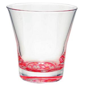 ぬりもん de Verre フリーグラス 蒔絵 桜 赤