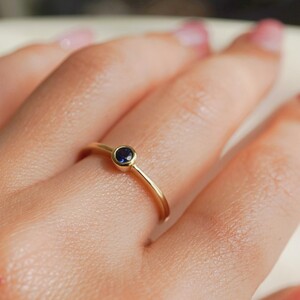 【ジュエリー】K10 イエローゴールド サファイア 一粒石 シンプル リング 指輪 保証書付　NR-1869