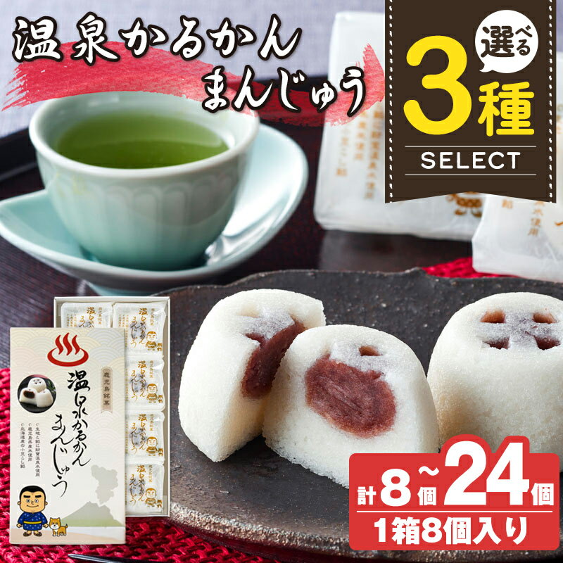 【ふるさと納税】《選べる個数》温泉かるかんまんじゅう1箱8個入り(計8個・計16個・計24個) 和菓子 個包装 ギフト かるかん 饅頭 まんじゅう お菓子 九州 銘菓 お土産 あんこ スイーツ おみやげ 贈り物 こし餡 温泉水使用 鹿児島県【財宝】