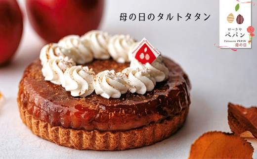 PN11　ふじりんごのタルトタタン【母の日用】 / 2026年5月5日～11日（着日指定可） // りんごのケーキ 贈答 ギフト タルト 母の日 長野県産 サンふじ リンゴ 林檎 フランス 本格 スイーツ さくさくタルト 甘さ控えめ 贈答 ギフト 1ホール 冷凍