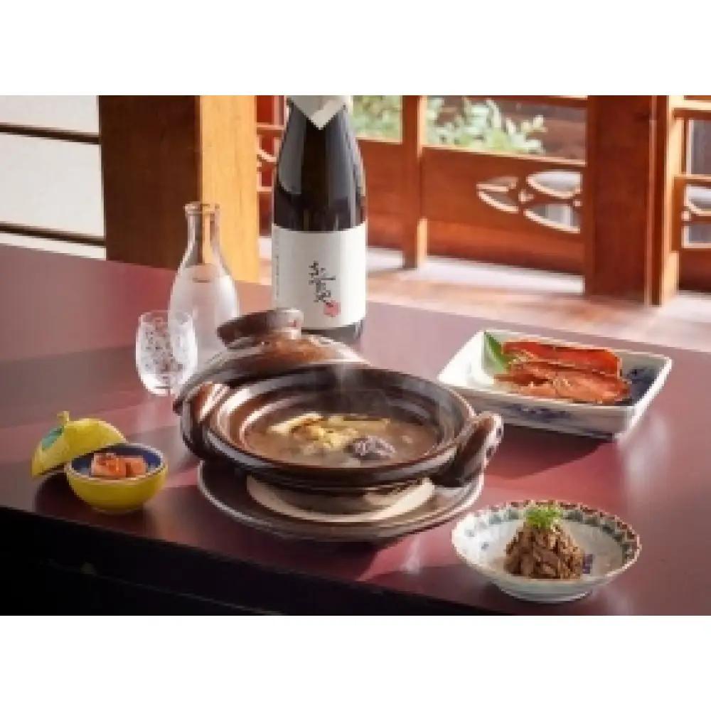料理３種類と日本酒・米の詰め合わせ