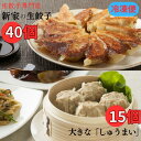 【ふるさと納税】生餃子専門店「新家」の生餃子と大きな「しゅうまい」セット（餃子40個　しゅうまい15個）冷凍餃子　冷凍焼売　簡単調理　海鮮焼売 点心 えび くろぶた