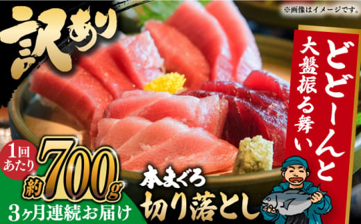 【全3回定期便】【訳あり】本マグロ切り落とし(約700g) 長崎県/長崎県漁業協同組合連合会 [42ZZAC013] マグロ 刺身 長崎 養殖