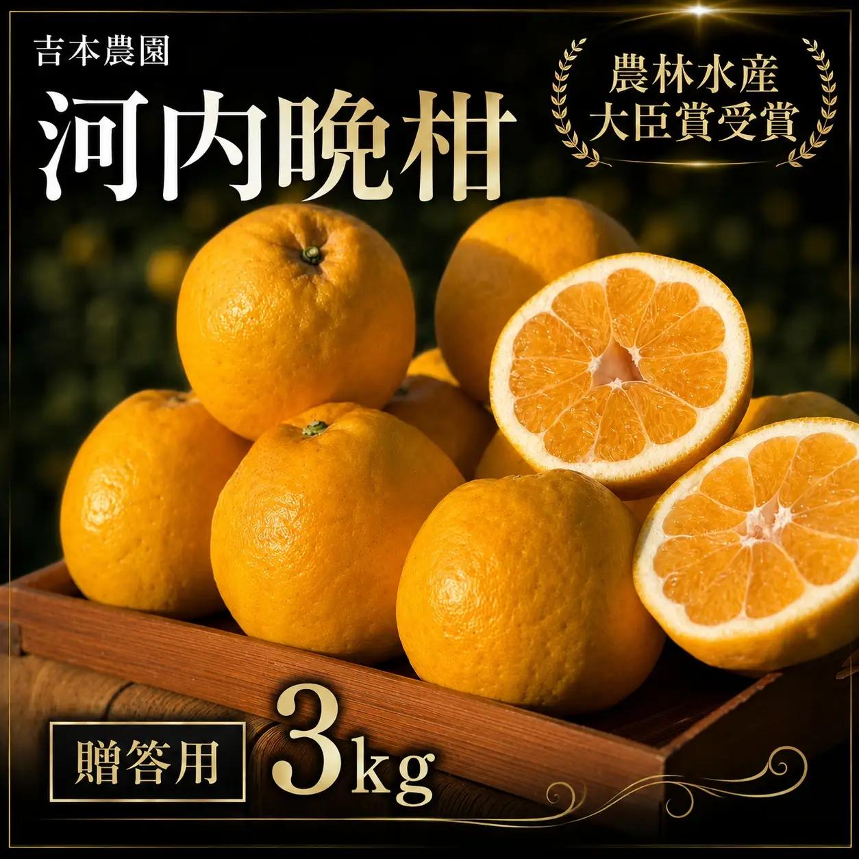 【贈答用】 河内晩柑 (愛南ゴールド)3kg 柑橘 みかん 吉本農園  グレープフルーツ ゼリー ジュース アイス 果物 フルーツ ギフト プレゼント 贈答 健康 美容 ビタミン クエン酸 送料無料 愛媛県 愛南町