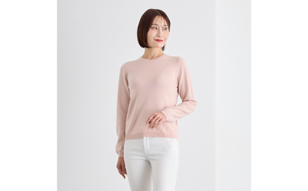 ベビーカシミヤ　クルーネックセーター　レディース　Mサイズ　【ピンク】 【178008-3】 ｶｼﾐﾔ 天然素材 ｾｰﾀｰ 服 国産 国内製造 ﾍﾞﾋﾞｰｶｼﾐﾔ