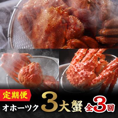 ふるさと納税 網走市 【発送月固定定期便】冷蔵便オホーツク「3大蟹」 毛ガニ・ズワイガニ・タラバガニ 全3回