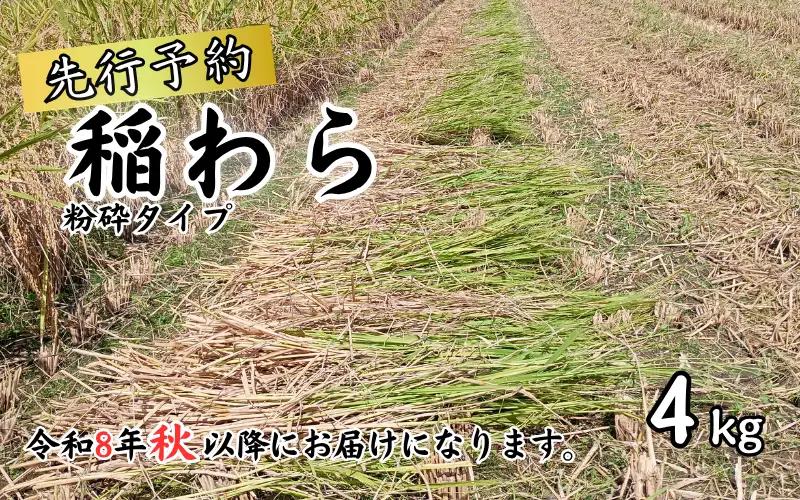 岩美町産コシヒカリの稲わら （粉砕タイプ）４kg｜鳥取 岩美 稲わら わら 藁 家庭菜園 先行予約 お届けは2026年10月～【34007】