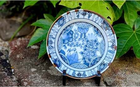 有田焼 渕錆藍華牡丹地紋様図 24cm 皿 ～華一園シリーズ～【西山錦華堂】食器 器 うつわ 皿 プレート 牡丹 手描き 55000円 fp009