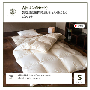 布団 【新生活応援】羽毛合い掛けふとん 敷ふとん 2点セット(シングル) 布団