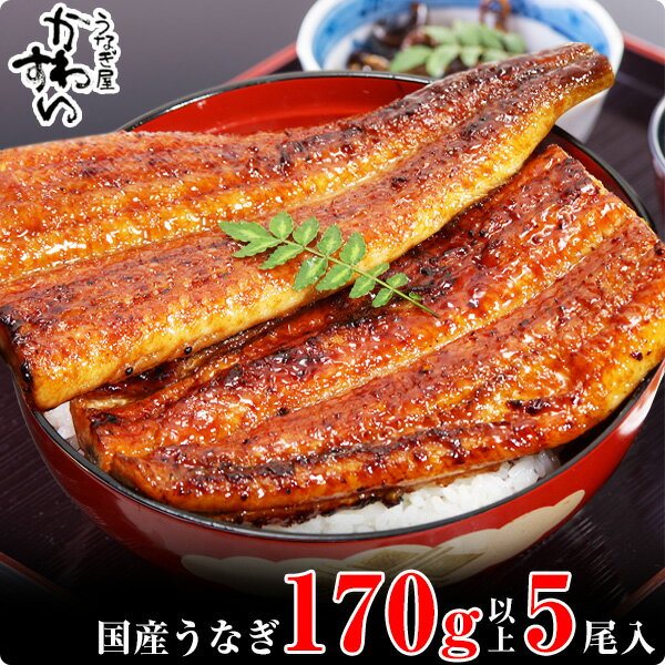 【ふるさと納税】〈うなぎ屋かわすい〉特大サイズ国産うなぎ蒲焼き5本セット（合計850g）(A490-2)