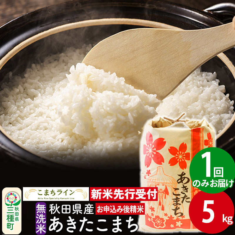 《新米先行受付》【無洗米】あきたこまち 5kg 秋田県産 令和7年産  こまちライン