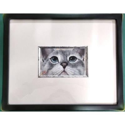 ふるさと納税 江別市 猫の肖像画　日本画(ミニアチュール)　1点 |  | 01