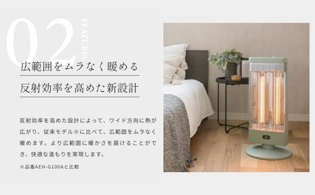 アラジン 電気ストーブ  グラファイト 2灯 白 アラジン