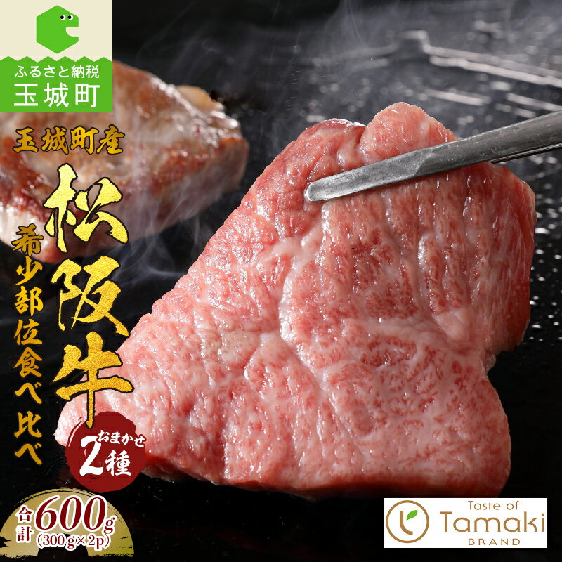 【ふるさと納税】松阪牛 希少部位 2種類 詰め合わせ 数量限定 肉 牛肉 食べ比べ セット 600g BBQ ブランド牛 高級 和牛 日本三大和牛 国産 お祝い イベント 贈り物 ギフト プレゼント 贅沢 三重県 玉城町 小林牧場 ミライエ 牛肉店