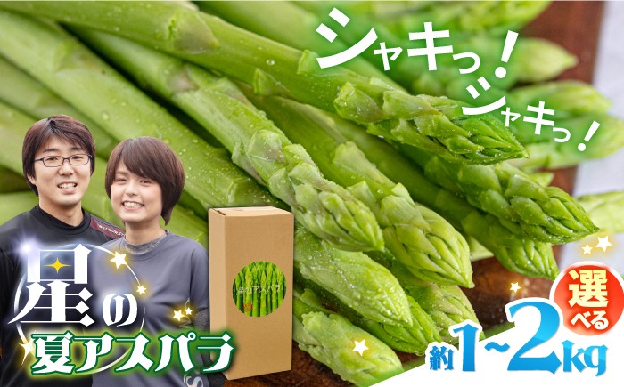 
                  【2026年5月下旬～発送】【選べる内容量】甘い！柔らかい！【星のアスパラ】厳選 グリーン アスパラガス 約1kg 約2kg / アスパラ あすぱら アスパラ あすぱら 厳選 あすぱらがす アスパラ 採れたて 新鮮 旬 産地直送 野菜 2L・L・M  ミックス / 南島原市 / ほしのYA [SEY001] [SEY002]
                
