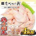 【ふるさと納税】宗像産ブランド鶏【むなかた鶏】手羽先4kg（平飼い）【JAほたるの里】_HA1422 送料無料ボリューム お得 ピリ辛チキン パーティー 大家族