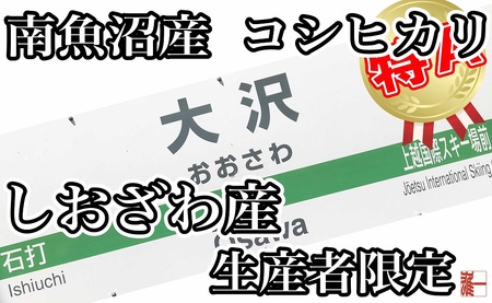 【令和7年産】【定期便：20Kg×3ヶ月】生産者限定 契約栽培 南魚沼しおざわ産コシヒカリ【2025年10月上旬より順次発送予定】
