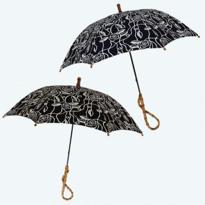 ふるさと納税 田原本町 傘 日傘 長傘 レディース ローズ柄 綿100% UV防止 521406 日本製 ネイビー |  | 01