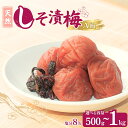 【ふるさと納税】天然しそ 漬梅【選べる容量500g～1kg】塩分8% / 田辺市 紀州南高梅 南高梅 梅干し 梅干 梅 うめ 肉厚 しそ漬梅 しそ 紫蘇