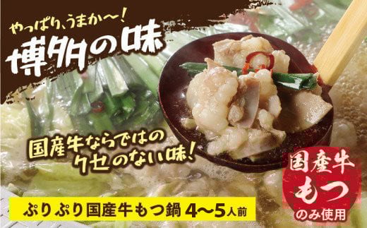 もつ鍋 国産 しょうゆ味 4〜5人前 セット [小林食品 福岡県 宇美町 um40azo890004] モツ鍋 鍋 ホルモン 国産牛