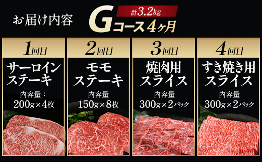 【毎月定期便】「A5仙台牛Gコース」 ステーキ・焼肉・すき焼き 全4回【04301-0862】