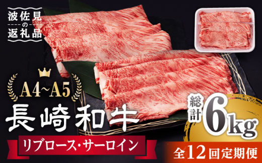 
【全12回定期便】 リブロース サーロイン 500g 希少部位 長崎和牛 A4～A5ランク【肉のふじた】 [AG13] 肉 牛肉 ロース リブ しゃぶしゃぶ すき焼き 定期便
