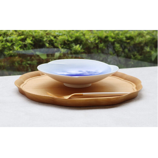 【まるふくオリジナル】有田焼 Blue Gradation Plate 青 ブルー グラデーション 夏の器 涼し気 大皿 パスタ皿 A12-107_イメージ3