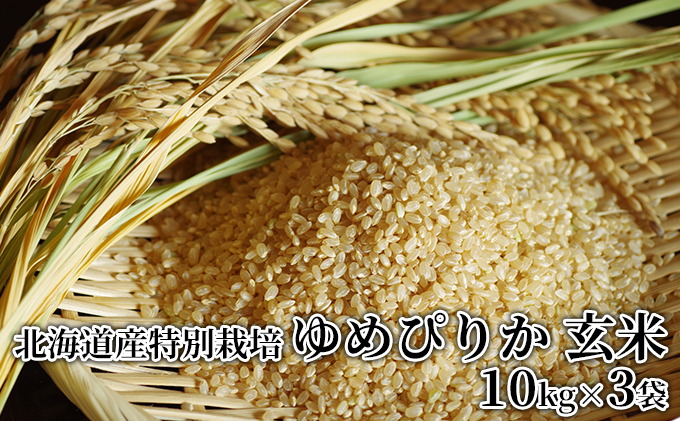 
【入金確認後、最短7日発送】北海道産特別栽培玄米ゆめぴりか 10kg×3袋
