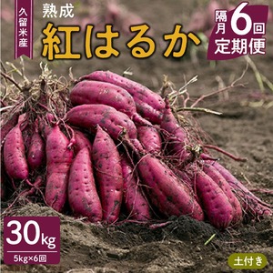 【福岡県久留米市産】熟成さつまいも（紅はるか）5kg ＜定期便－2ヶ月毎に6回お届け＞ 〔Tk011〕