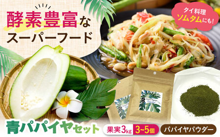 酵素たっぷり　青パパイヤ果実とパウダーセット　滋賀県長浜市/株式会社ロハス長浜[AQAP006]