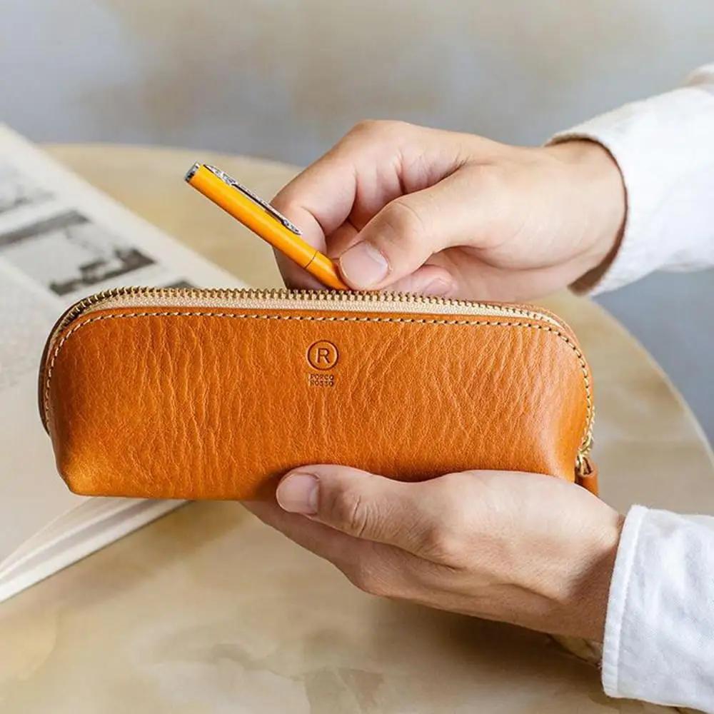 三角ペンケース 【福岡市内製造】 | 革製品 レザーグッズ 雑貨 日用品 おすすめ 送料無料 レッド